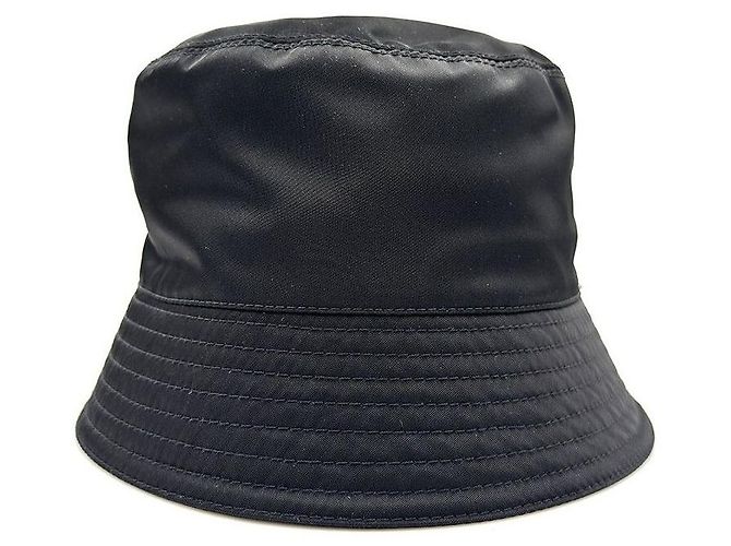 Prada Nylon-Bucket-Hat mit Dreieckslogo Schwarz - Ansicht 4