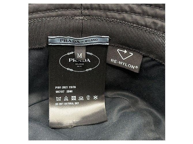 Prada Nylon-Bucket-Hat mit Dreieckslogo Schwarz - Ansicht 5
