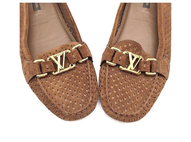 Louis Vuitton Mocassini da guida in scamosciato Marrone - vista 4