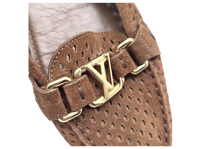 Louis Vuitton Mocassini da guida in scamosciato Marrone - vista 7