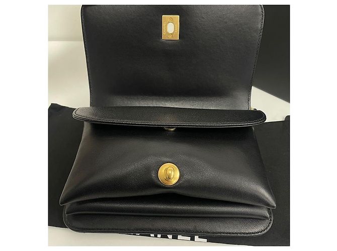 Gucci Mini Caviar Flap Top Handle Nero - vista 8