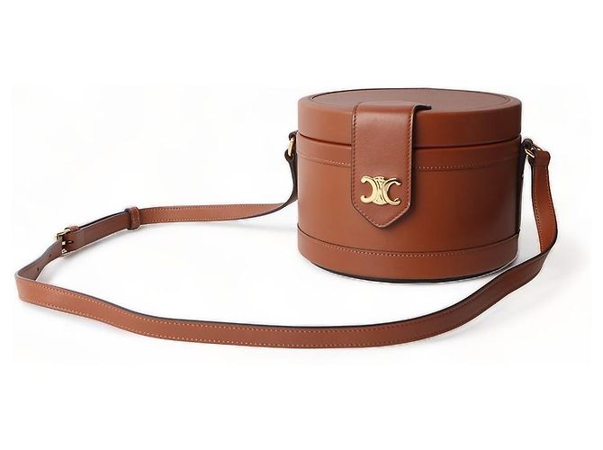 Céline Borsa a tracolla Triomphe in pelle di vitello naturale Tambour Medium Rosso - vista 2