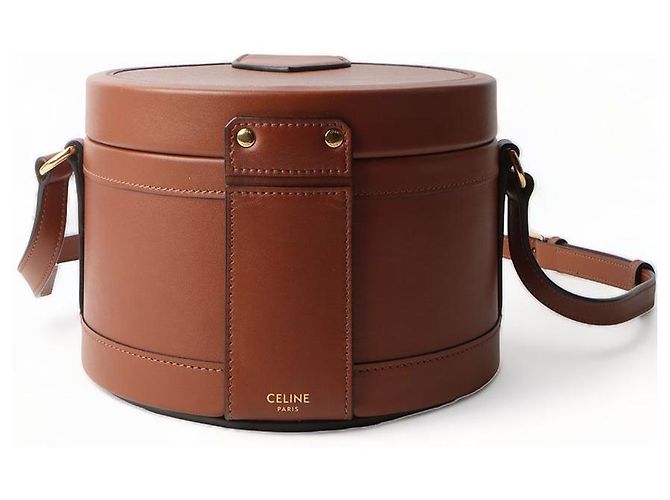 Céline Borsa a tracolla Triomphe in pelle di vitello naturale Tambour Medium Rosso - vista 3