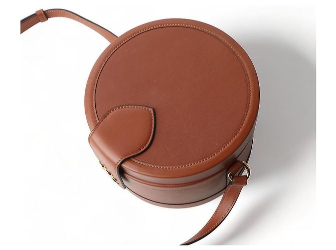 Céline Borsa a tracolla Triomphe in pelle di vitello naturale Tambour Medium Rosso - vista 4