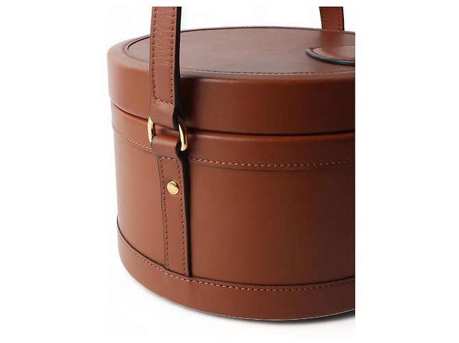 Céline Borsa a tracolla Triomphe in pelle di vitello naturale Tambour Medium Rosso - vista 5
