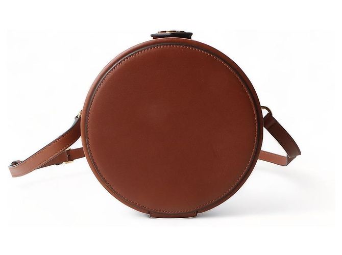 Céline Borsa a tracolla Triomphe in pelle di vitello naturale Tambour Medium Rosso - vista 6