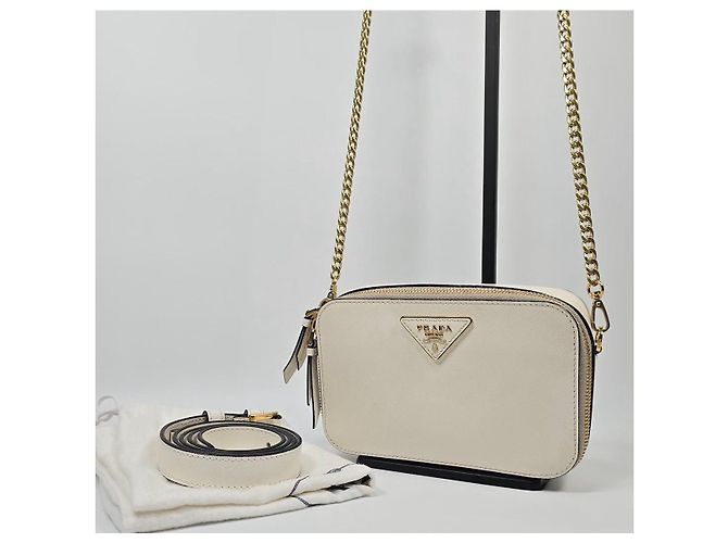 Prada Saffiano Odette Chain Belt Bag Weiß - Ansicht 2