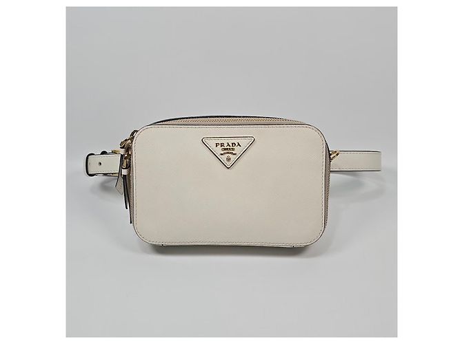 Prada Saffiano Odette Chain Belt Bag Weiß - Ansicht 3