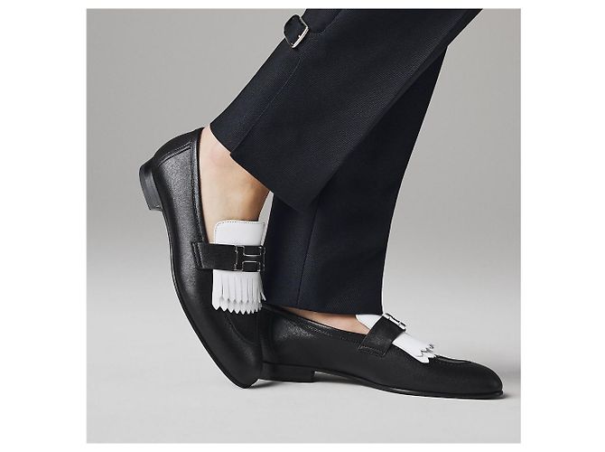 Hermès Mocasín Royal Bicolor Negro Blanco Plata Multicolor - vista 10