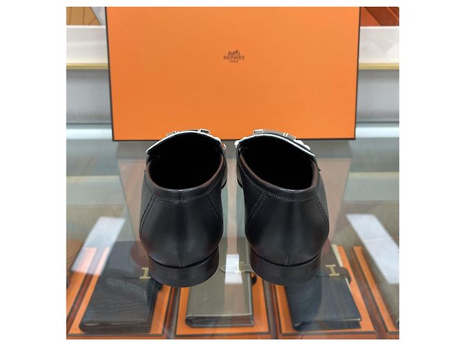 Hermès Mocasín Royal Bicolor Negro Blanco Plata Multicolor - vista 5