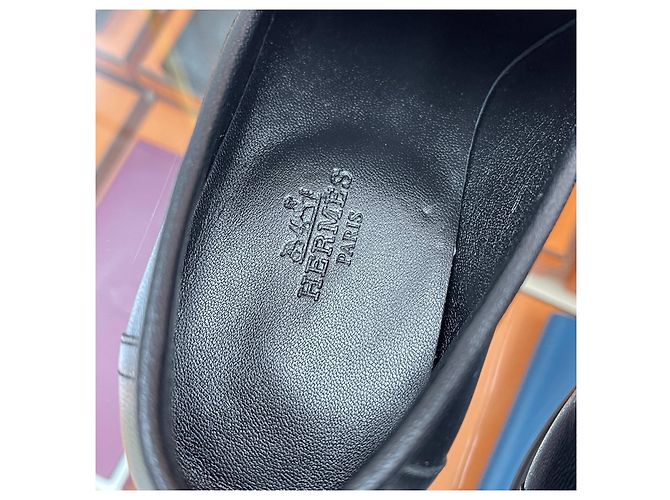Hermès Mocasín Royal Bicolor Negro Blanco Plata Multicolor - vista 6