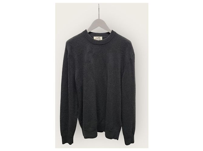 Hermès Charcoal Chandel Elbow Patch Cashmere Knit Brown - view 2