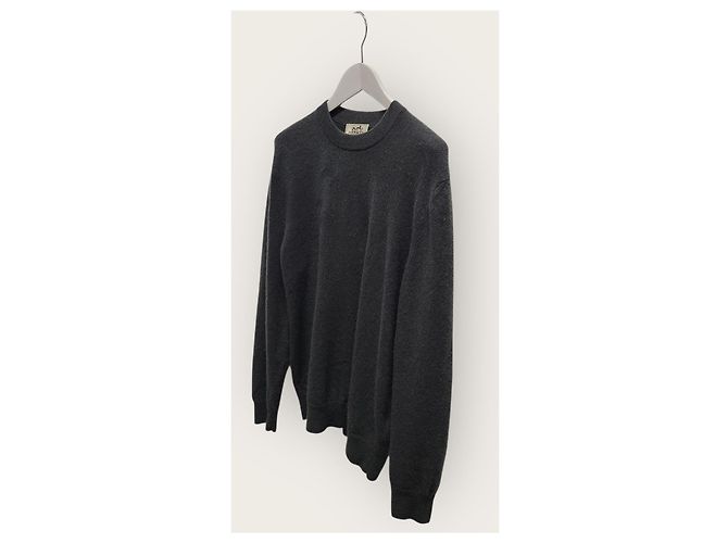 Hermès Charcoal Chandel Elbow Patch Cashmere Knit Brown - view 3