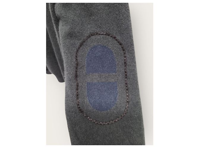 Hermès Charcoal Chandel Elbow Patch Cashmere Knit Brown - view 4