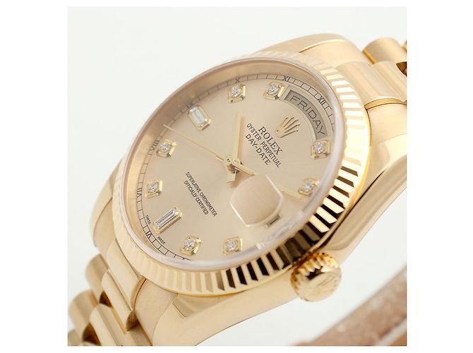 Rolex Orologio Day-Date in Oro da Uomo, Oro Originale con Diamanti a Dieci Punte - vista 10