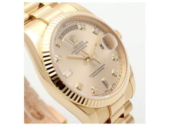 Rolex Orologio Day-Date in Oro da Uomo, Oro Originale con Diamanti a Dieci Punte - vista 11