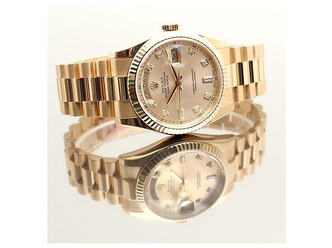 Rolex Orologio Day-Date in Oro da Uomo, Oro Originale con Diamanti a Dieci Punte - vista 19