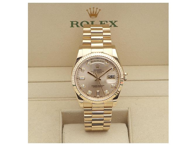 Rolex Orologio Day-Date in Oro da Uomo, Oro Originale con Diamanti a Dieci Punte - vista 2