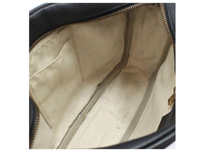 Gucci Borsa a tracolla messenger in pelle nera con stampa logo Nero - vista 11