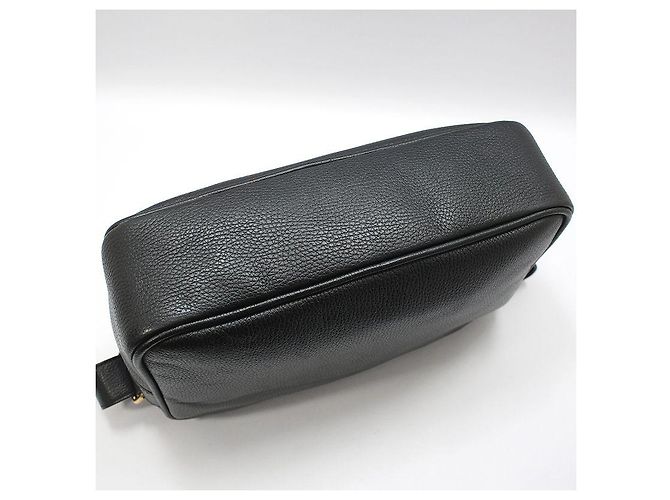 Gucci Borsa a tracolla messenger in pelle nera con stampa logo Nero - vista 5