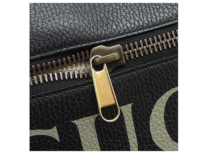 Gucci Borsa a tracolla messenger in pelle nera con stampa logo Nero - vista 9