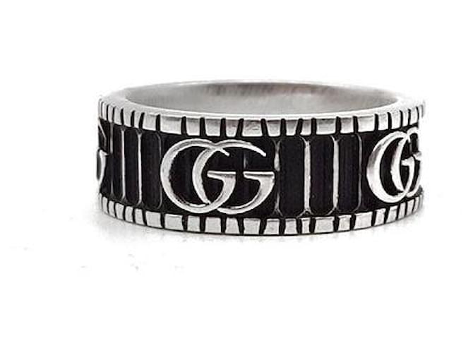 Gucci Anello largo in argento Nero - vista 2
