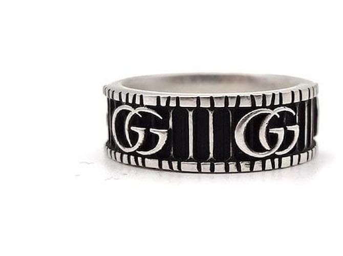 Gucci Anello largo in argento Nero - vista 3