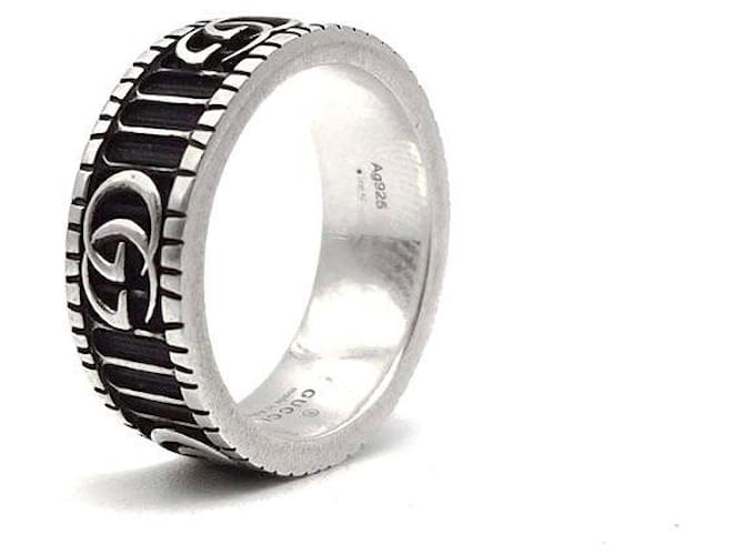 Gucci Anello largo in argento Nero - vista 5