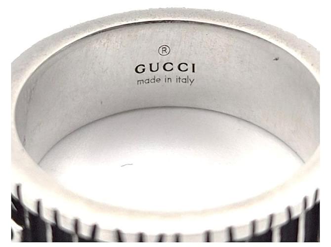 Gucci Anello largo in argento Nero - vista 6