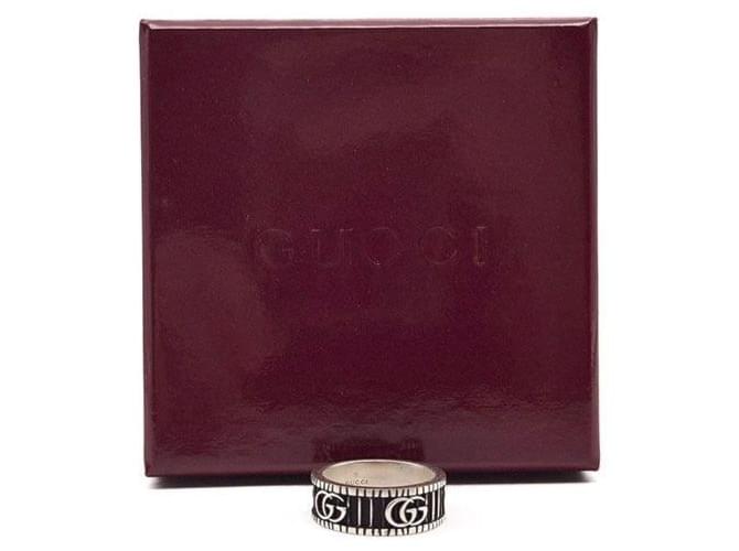 Gucci Anello largo in argento Nero - vista 7