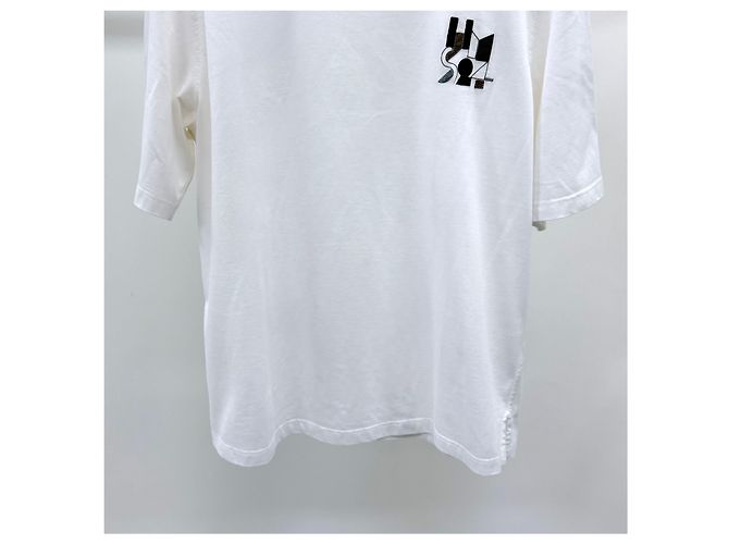 Hermès Lambskin Leather Patch White Short Sleeve T-shirt - view 4