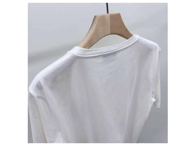 Hermès Lambskin Leather Patch White Short Sleeve T-shirt - view 6