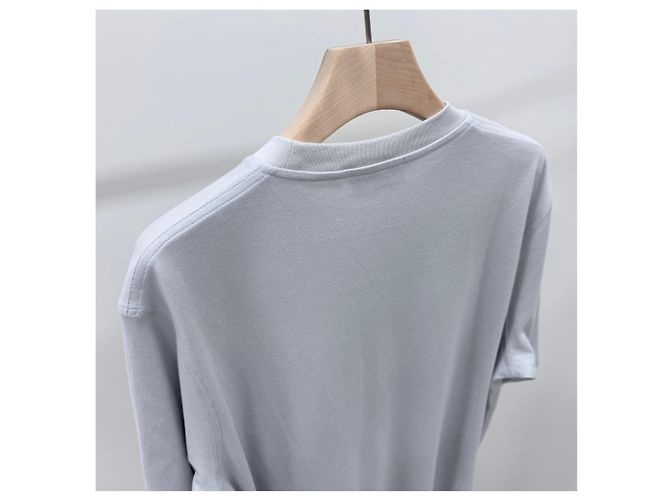 Hermès Belkirobe Patch Crewneck Baumwoll-T-Shirt Blau - Ansicht 5