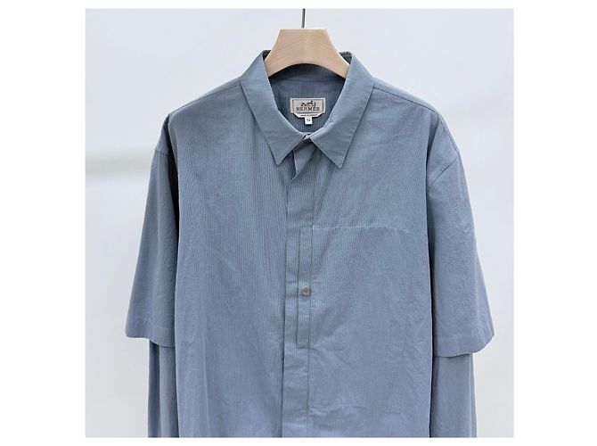 Hermès Baumwollhemd Blau - Ansicht 2