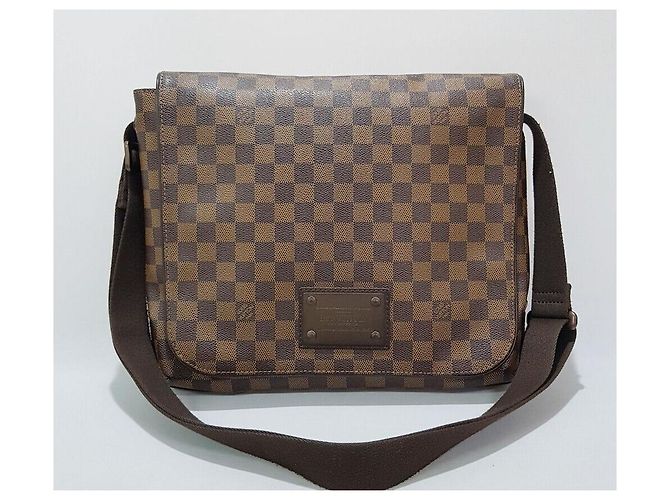 Louis Vuitton Borsa a tracolla Brooklyn MM in Damier Ebène Marrone - vista 2
