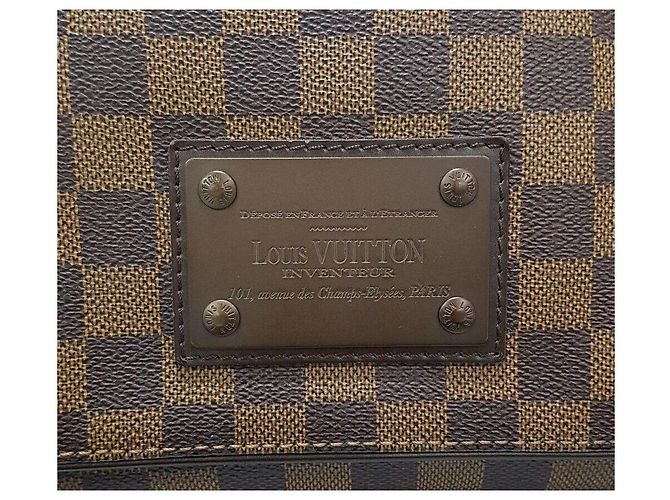 Louis Vuitton Borsa a tracolla Brooklyn MM in Damier Ebène Marrone - vista 3