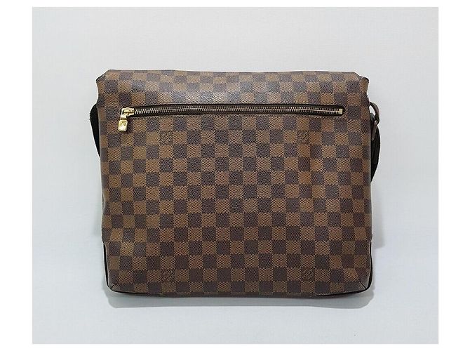 Louis Vuitton Borsa a tracolla Brooklyn MM in Damier Ebène Marrone - vista 4