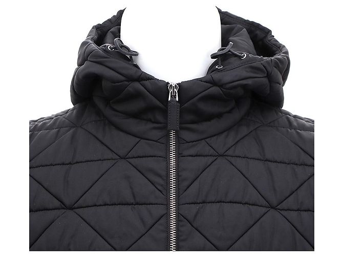 Prada Nylon Diamond Quilted Black Men's Hooded Jacket Padding - view 2