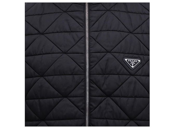 Prada Nylon Diamond Quilted Black Men's Hooded Jacket Padding - view 3