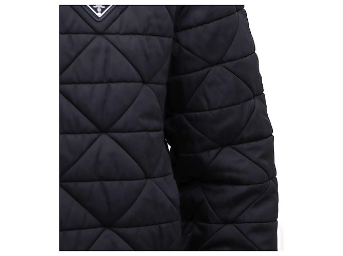 Prada Nylon Diamond Quilted Black Men's Hooded Jacket Padding - view 5