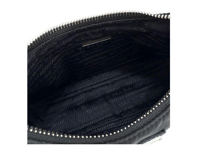 Prada Borsa Hobo Multi Tessuto in Nylon Crossbody Nero - vista 10