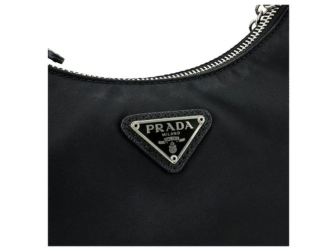 Prada Borsa Hobo Multi Tessuto in Nylon Crossbody Nero - vista 6