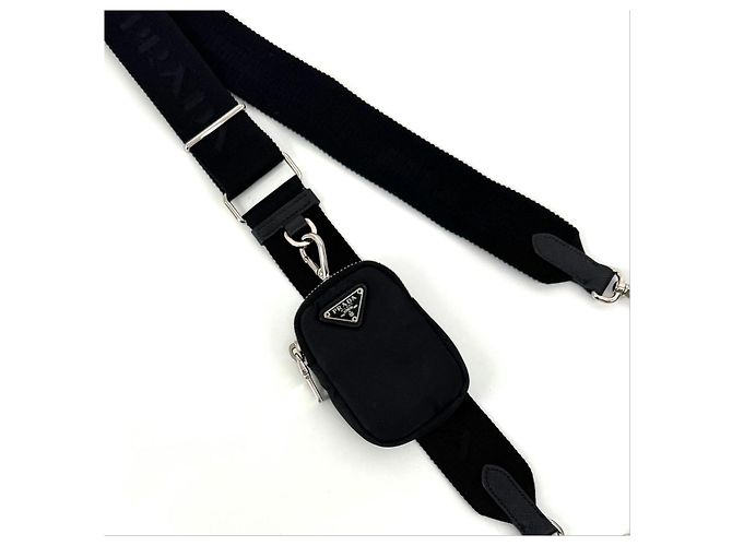 Prada Borsa Hobo Multi Tessuto in Nylon Crossbody Nero - vista 7