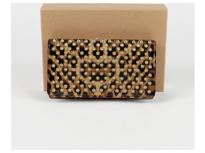 Christian Louboutin Refurbished Leopard Gold Studded Strap Long Wallet Multiple colors - view 2