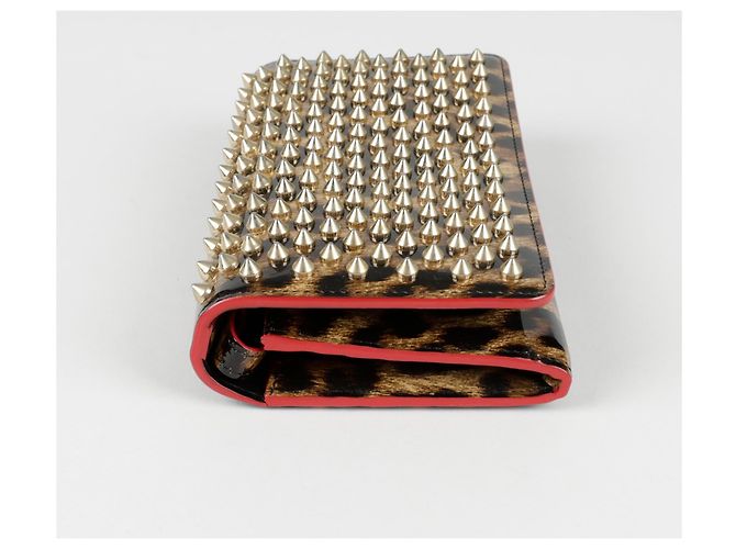 Christian Louboutin Refurbished Leopard Gold Studded Strap Long Wallet Multiple colors - view 4