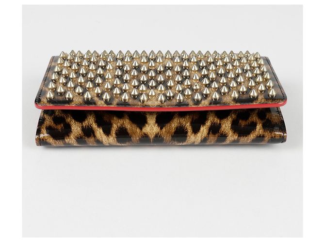 Christian Louboutin Refurbished Leopard Gold Studded Strap Long Wallet Multiple colors - view 5