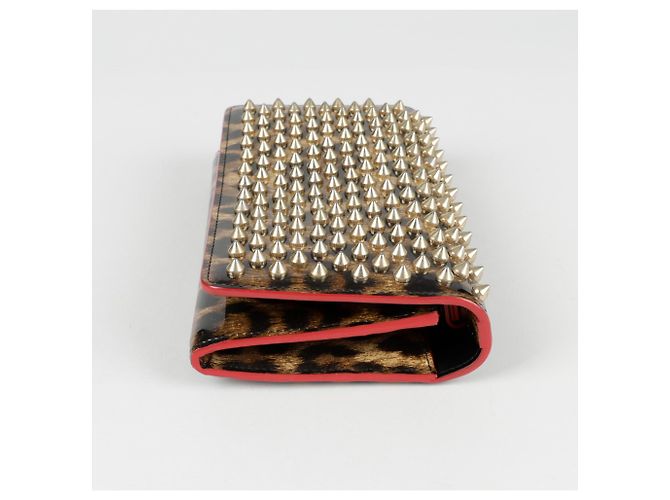Christian Louboutin Refurbished Leopard Gold Studded Strap Long Wallet Multiple colors - view 7