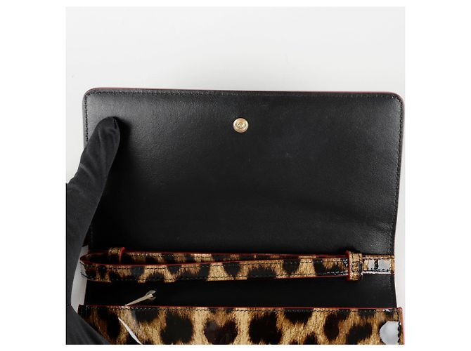 Christian Louboutin Refurbished Leopard Gold Studded Strap Long Wallet Multiple colors - view 8