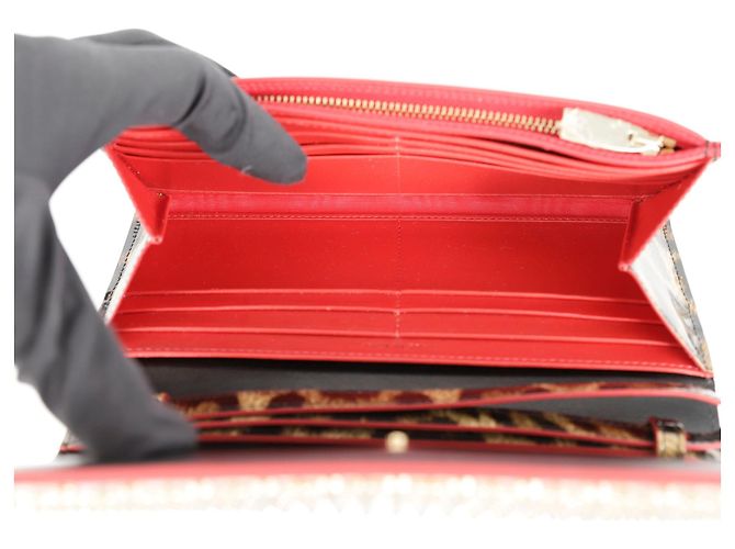 Christian Louboutin Refurbished Leopard Gold Studded Strap Long Wallet Multiple colors - view 9
