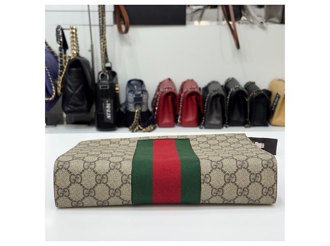 Gucci GG Supreme Canvas Web Strap Clutch Bag Mehrfarben - Ansicht 6